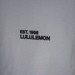Lululemon White Cropped Boxy Tee, Sz Medium
